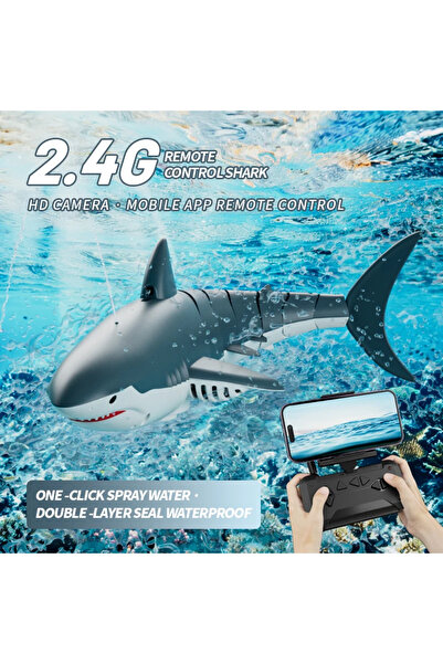 OEM Remote Control Shark Boat Toy, 4K Camera, Rechargeable, High Simulation, Kids Gift