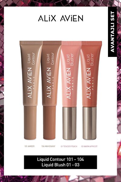 Alix Avien Yoğun Pigmentli Yaşlanma Karşıtı E Vitaminli Nemlendirici Etkili Sünger Aplikatör Allık & Kontür Set