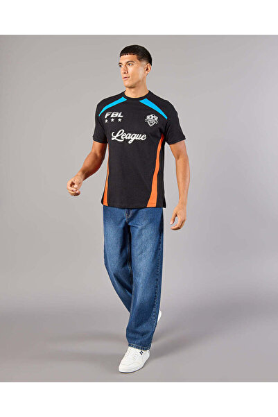 REDTAG Men Black Printed Sports T-Shirt