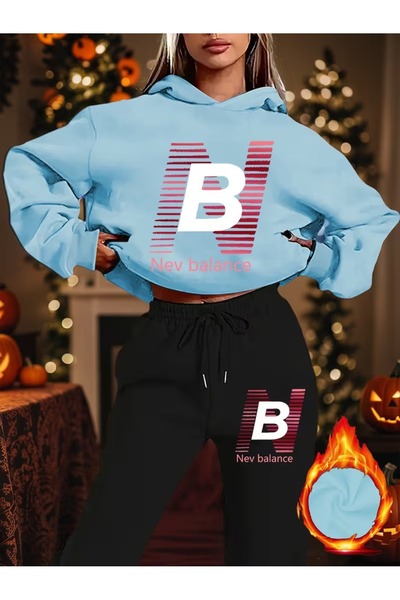 Flaubert -Women's Printed 00 Oversized Sweatahirt - Sweatpants 2-Piece Set