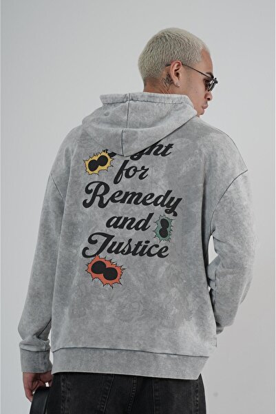 Butik Trend Biz Kapuşonlu Sırtı Baskılı Oversize Kalıp Yıkamalı Sweatshirt