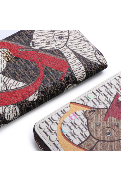 Generic Minimalist Design Embossed Letter Women's Coin Purse Luxurious Portable Leather Wallet