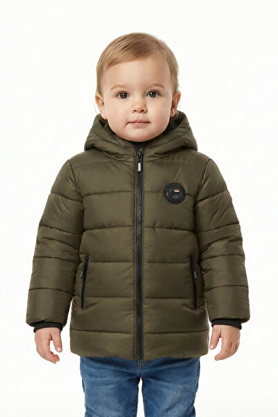 D1fference Çocuk Erkek-KIZ Kürklü Rüzgar Geçirmez Kalın Kapüşonlu Mont