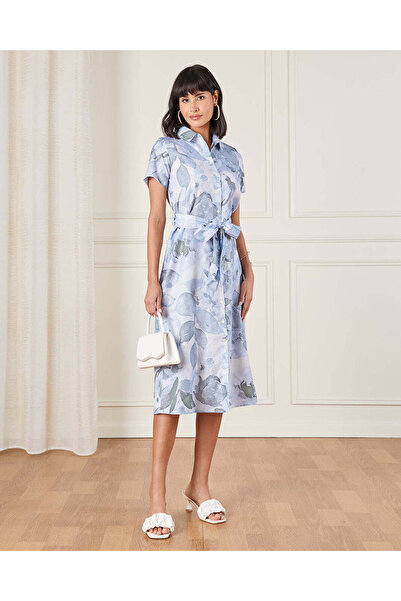 REDTAG Women Blue Button Down Dress