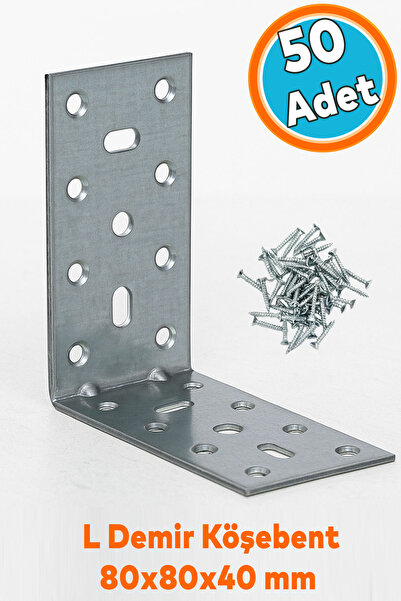 NZB (50 ADET) Mobilya Eşya Dolap Duvara Sabitleme Köşebent Bağlantı Aparatı L...