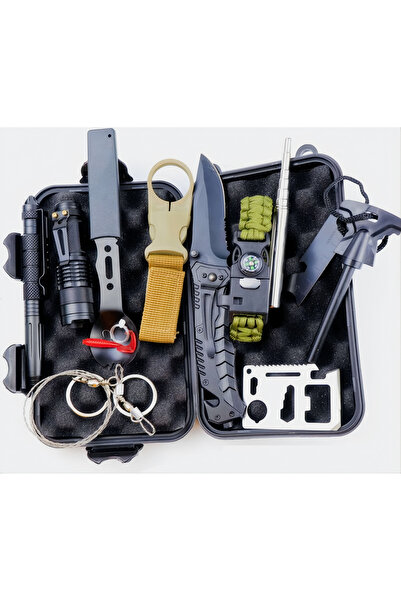 fulina مجموعة أدوات يدوية متعددة الوظائف من 11 قطعة، مجموعة أدوات بقاء ميدانية خارجية، للبقاء على قيد الحياة في حالات الطوارئ، تخزين