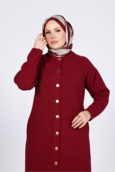 My City 44073 - Stylish Comfortable Buttoned Soft Women's Extra Long Knit Jacket