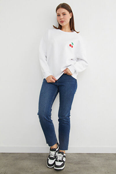 Fulla Moda Φούτερ 3 νήματα Cherry B με τύπωμα O oversized