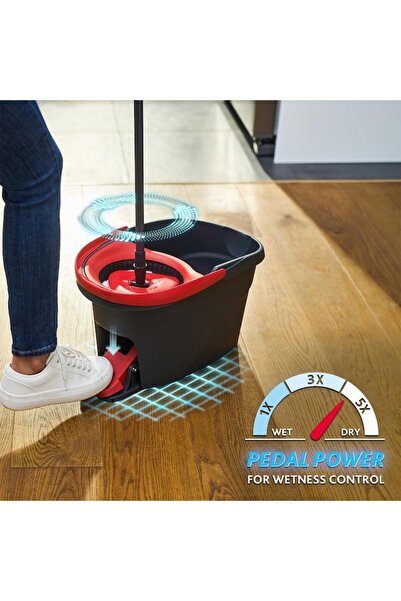 Vileda Easy Wring and Clean cleaning set, microfiber mop, bucket with spinner, 1 x mop, 1 x bucket