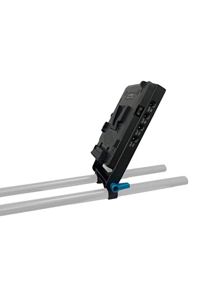 Generic NJ-579 adapter for V-mount batteries with D-Tap output and 15mm rail mounting