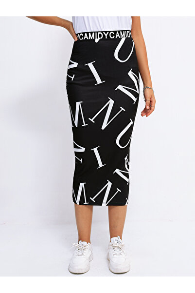 FridayIn Female Street style Printing Slim Skirt
