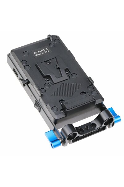 Generic NJ-579 adapter for V-mount batteries with D-Tap output and 15mm rail mounting