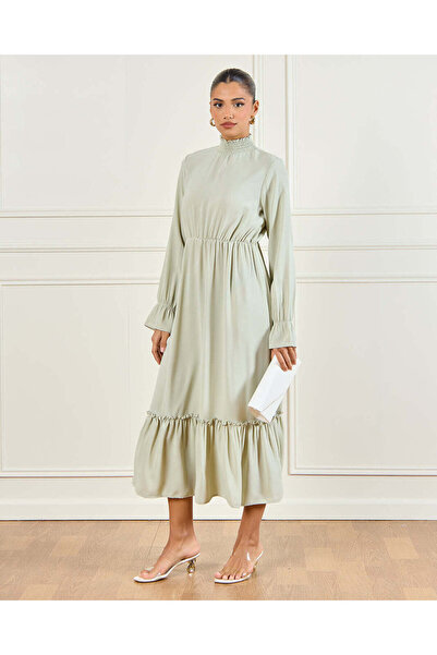 REDTAG Women Mint High Neck Maxi Dress