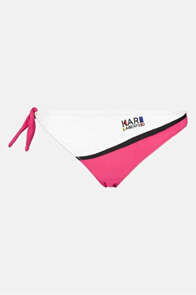 Karl Lagerfeld Women Brand Logo Tie Closure Bikini Bottom, Pink
