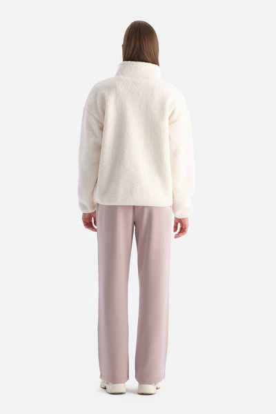 Dagi Ecru Women's Front Pocket Snap Fastener Coat