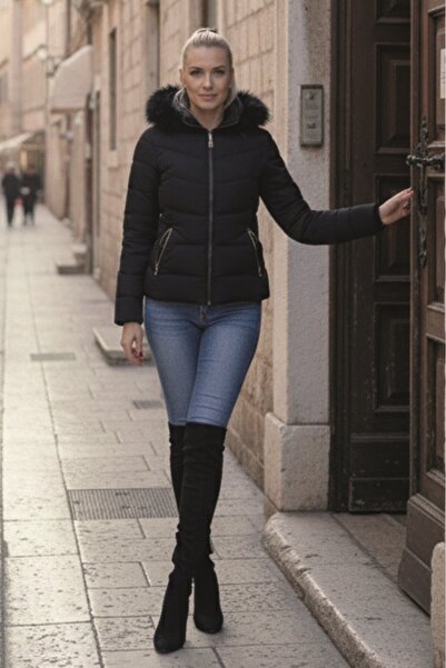 Barbora Günlük Kürklü Kadın Şişme Kadın Mont