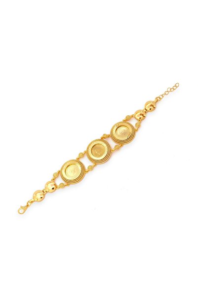 FerizZ Altın Kaplama İmitasyon Desenli Üç Çeyrek Altınlı Bileklik BLK-1193