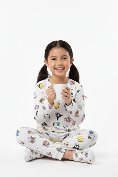 NEWKİDS Girl's Cute Character Transitional Comfortable Pajama Set