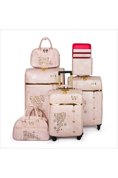 Prosperity Multicolor Choose Trolley Luggage Set 4 Wheels 6pcs Suitcase Set With Tote Bag For Wedding Usage