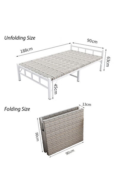 ZUIHAO Folding Bed with Mattress Portable for Bedroom Office Outdoor No Assembly Required 188 .5x 90 x41cm