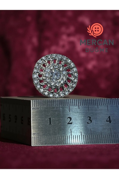 ODDA TASARIM ATÖLYESİ New Christmas Collection Multi-Stone Network Model 3-Piece Button Set (2.5cm)