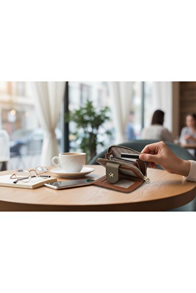 Nas Women's wallet, multi-compartment, card holder, coin pocket standard mink