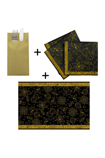 Mank Set de accesorii decorative pentru masa festivă de Crăciun/Revelion