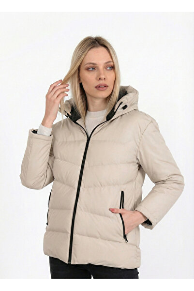 blayn jeans Γυναικείο πουπουλένιο παλτό με κουκούλα |   Χειμερινό, Ζεστό, Αδιάβροχο