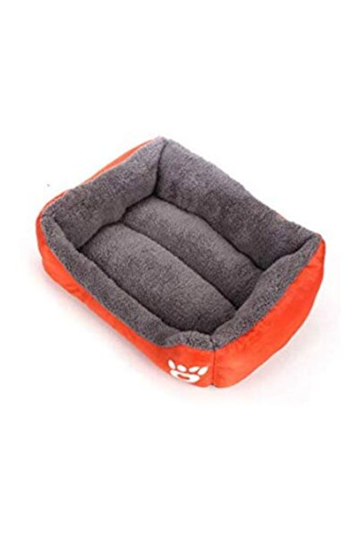 Generic Kennel Pet Cushion Bed Orange/Grey 65x55cm