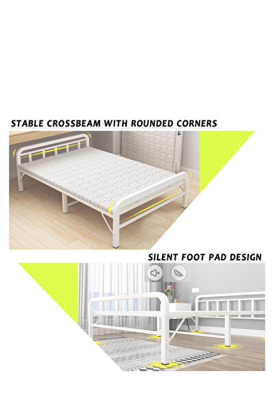 ZUIHAO Folding Bed with Mattress Portable for Bedroom Office Outdoor No Assembly Required 188 .5x 90 x41cm