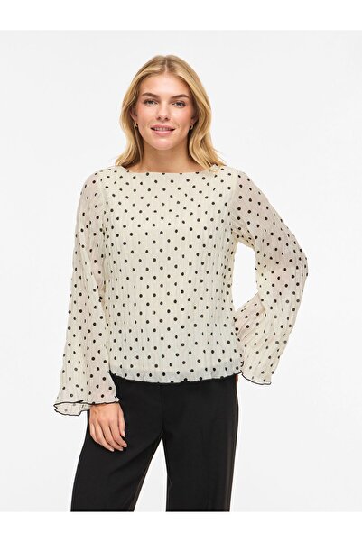 VILA Oberteil mit langen Ärmeln VIEBLA Gepunktetes