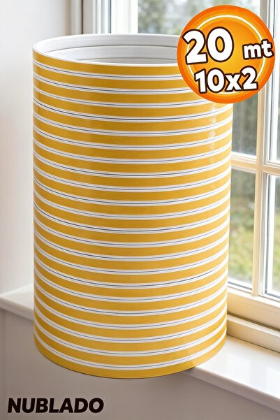 NUBLADO Yapışkanlı Kapı - Pencere Bandı Fitili Soğuk İzolasyon Kauçuk Bantları 10x2=20 Metre (BEYAZ)