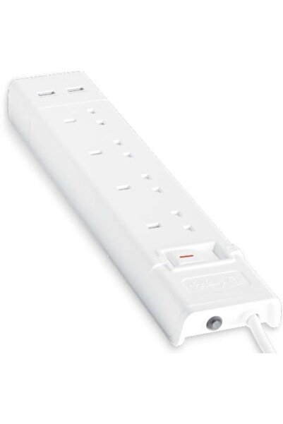 Alfanar Power Strip 4 Outlets 5m with 2 USB 2.1A (Saudi-made)