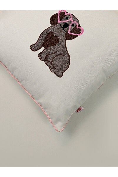 Galia Tasarım Heart Eyes Dog - Embroidered Throw Pillow Cover with Dog Figure