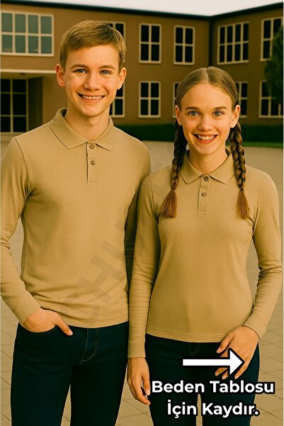 chulfa School Long Sleeve Sweatshirt Uniform High School Boy (1 Piece) Polo Collar Unisex