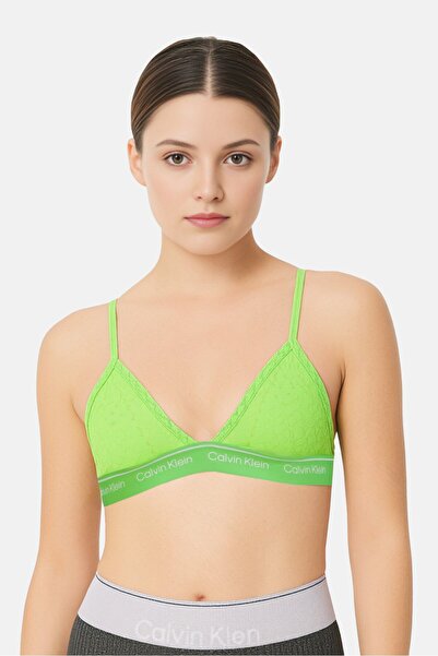 Calvin Klein Women Non Padded Non Wire Brand Logo Bra, Lime Green