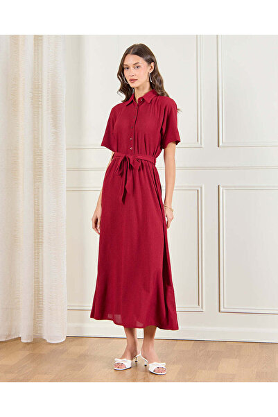 REDTAG فستان نسائي كاجوال باللون العنابي