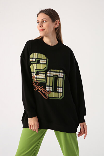 Leina Applique Embroidered Loose Fit Sweatshirt