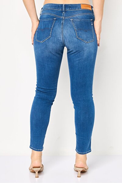 Replay Women Skinny Fit Solid Stretchable Jeans, Blue