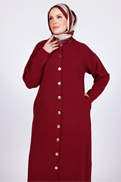 My City 44073 - Stylish Comfortable Buttoned Soft Women's Extra Long Knit Jacket