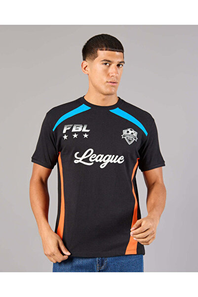 REDTAG Men Black Printed Sports T-Shirt