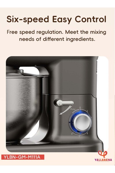 Generic Stand Mixer GM-M111A – 1300W, 5L Stainless Steel Bowl, 6-Speed Control