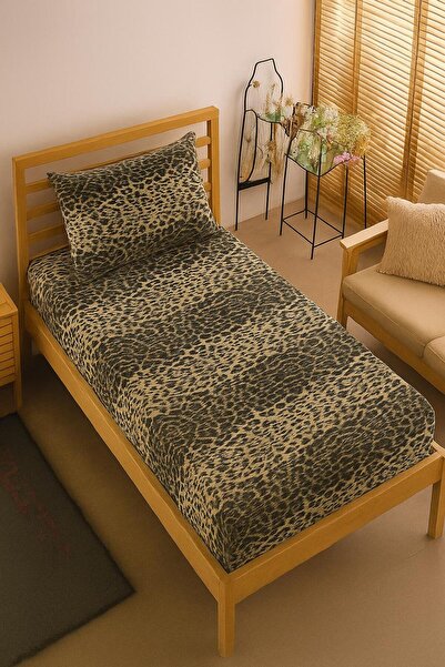 MODEL HOME TEKSTİL Model Home Leopard Print Double Size Cotton Duvet Cover Set