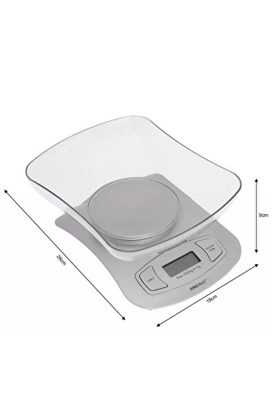 Kinghoff Kitchen scale, 2 - 5000 g, silver,