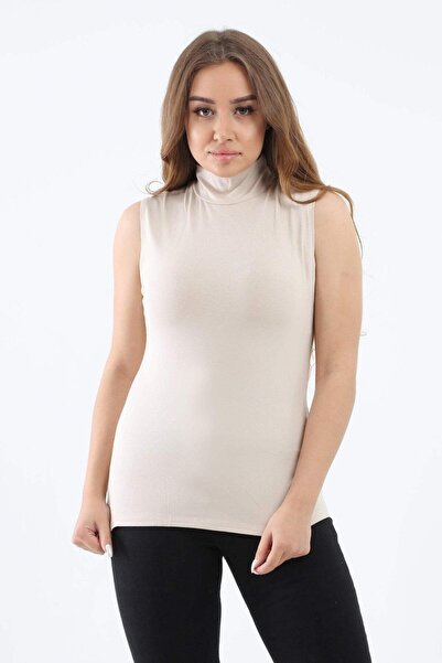 CARINA Sleeveless blouse with a high neck