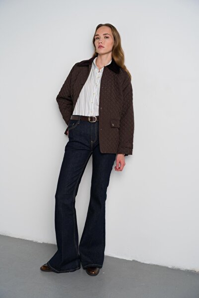 Nauve Prive Kahverengi Kapitone Mont