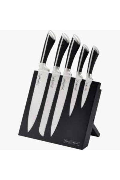 dealshopromania Set de 5 cuțite cu suport magnetic, Royalty Line, RL-MG5B