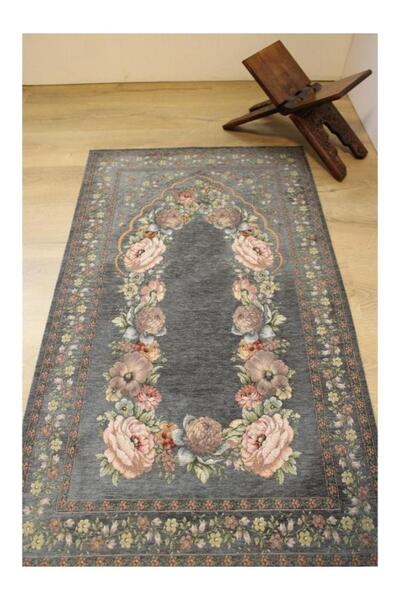 Believe KINAY GRİ MAVİ JAKARLI DOKUMA GOBLEN DEKORATİF ASTARSIZ SAÇAKSIZ ŞÖNİ...