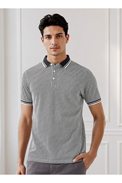 FAV Men's Short Sleeves Printed Polo T-shirt