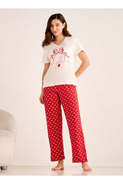 FAV Pyjama Set V-neck T-shirt & Trousers Cotton